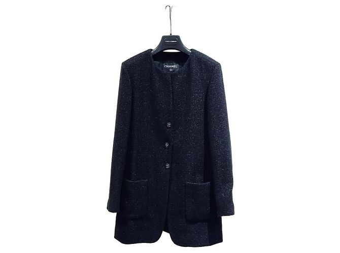 Giacca Chanel 21C in tweed nero Multicolore
