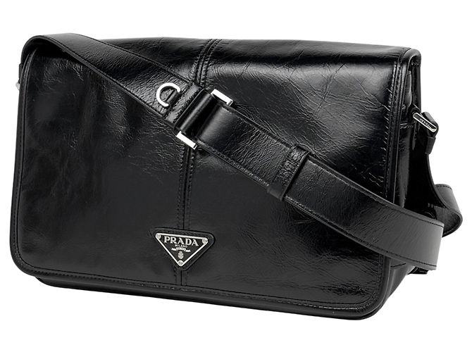 Borsa a tracolla Prada in pelle nera Nero