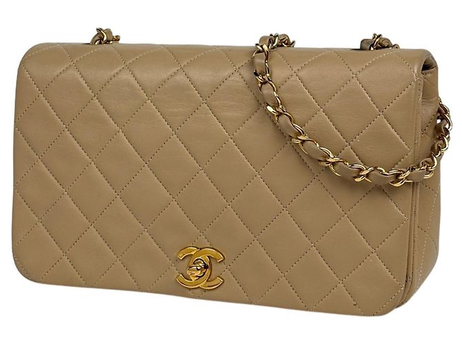 Bolsa de Ombro Chanel Matelassé Bege