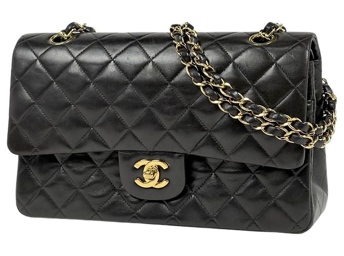 Bolsa de Ombro Chanel Matelassé Coco Mark em couro Preto