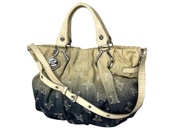 Céline Borsa Celine in denim e pelle Blu Beige