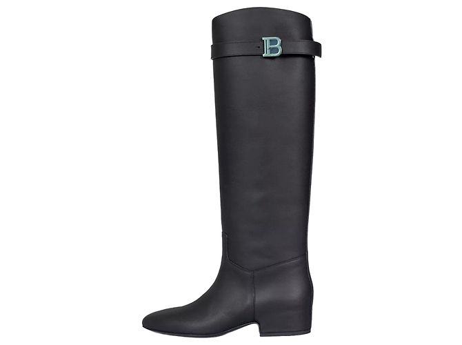Balmain Royce Black & White Leather Boots EU 37 Pre-owned