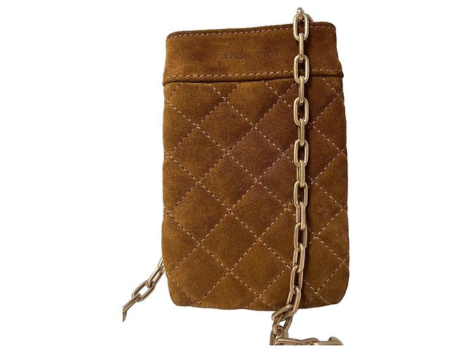 Vanessa Bruno Bolsa de mão em camurça castanha acolchoada Marrom