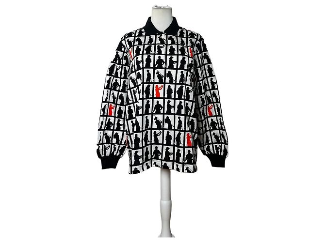 Giacca Vintage Dior in cotone Nero Bianco Rosso L