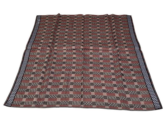 Sciarpa Vintage Fendi FF Monogram in misto seta Rosso Marrone Crema