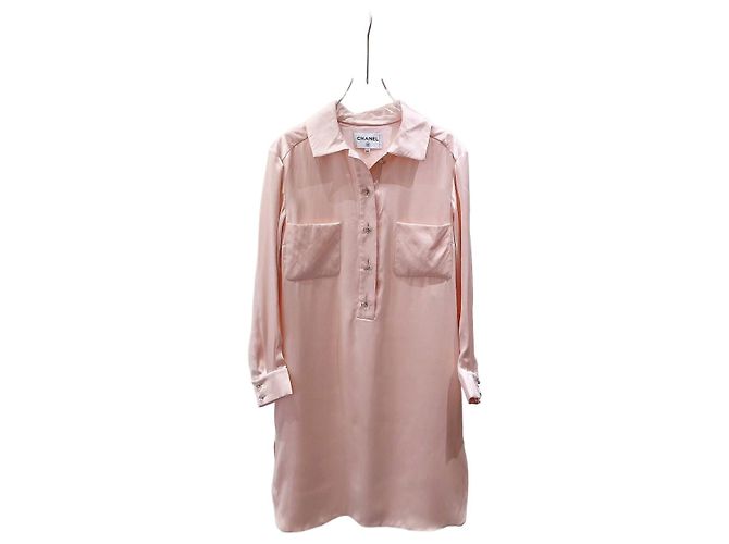 Vestido Chanel de seda rosa Multicolor