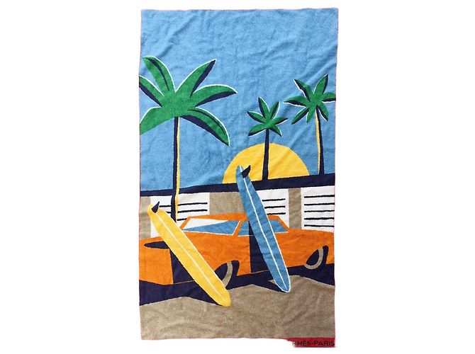 Pareo Hermès in cotone 150 x 95 cm Multicolore