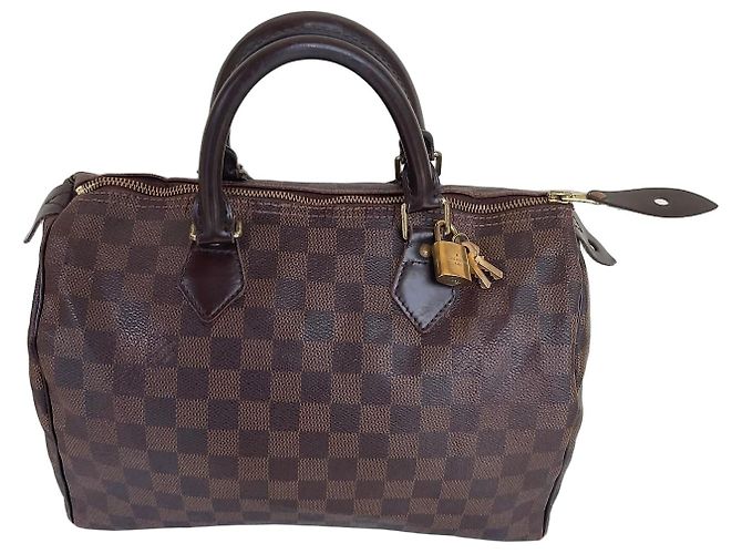 Bolsa Louis Vuitton Speedy 30 Damier Ebene Marrom
