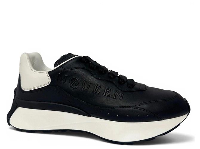 Sneakers Alexander McQueen Oversized in pelle nera Nero Bianco