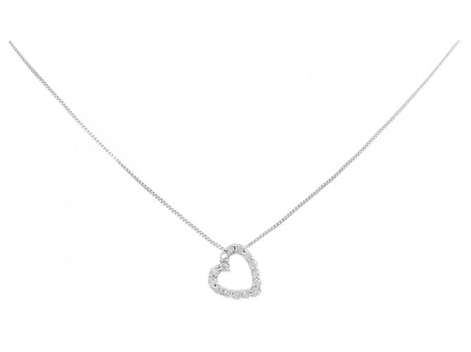 Autre Marque Collar de oro blanco Au750 y diamantes Plata