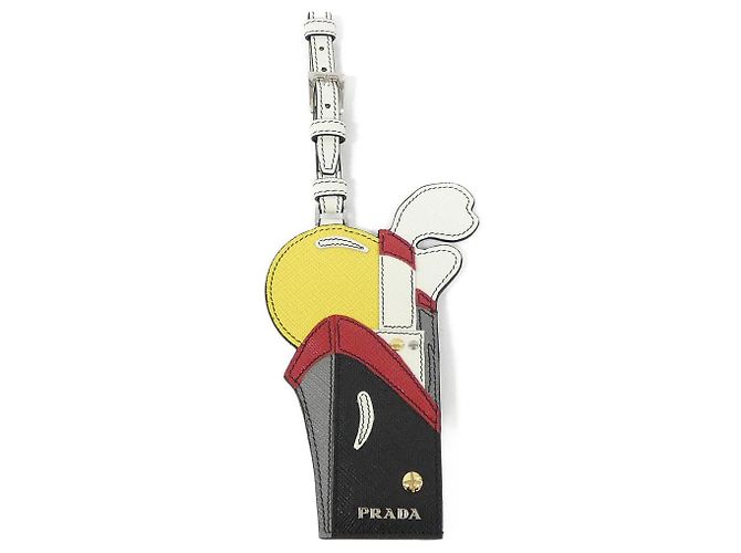 Prada 2EN044 Saffiano Luggage Tag Black