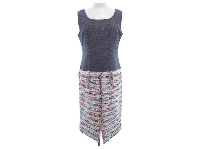 Autre Marque TAE ASHIDA Kleid Weiß Marineblau