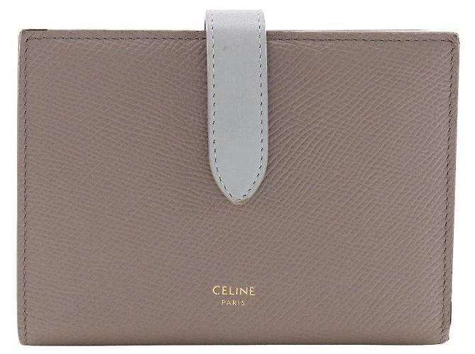 Céline Celine Medium Strap Wallet Leather Wallet Brown