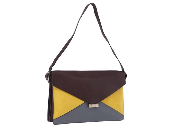 Céline CELINE Shoulder Bag Leather Bordeaux Silver