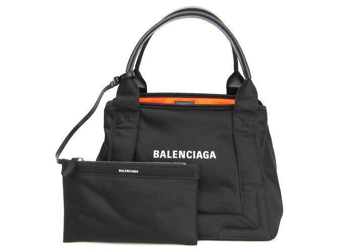 Saco Cabas S Balenciaga Navy Preto Laranja