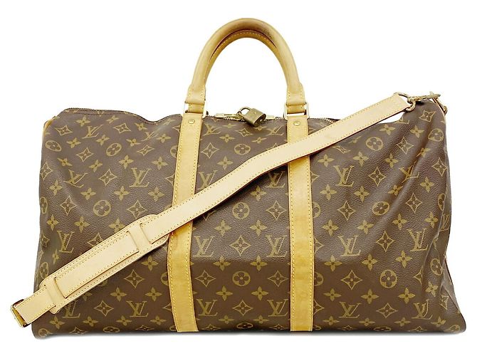 Louis Vuitton Boston Monogram Keepall Bandoulière 50 Marrone