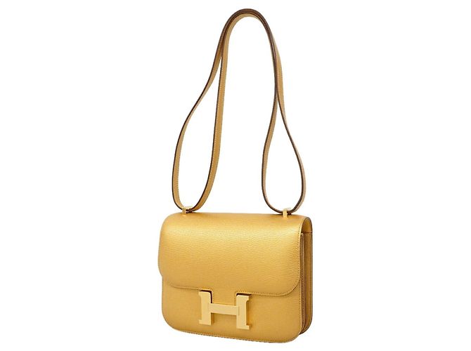 Hermès Borsa a tracolla Hermes Constance Mini Chevre Mysore D'oro