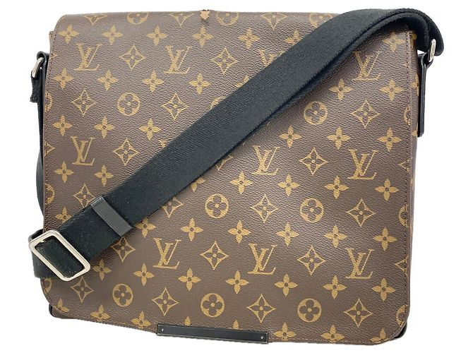 Borsa a tracolla Louis Vuitton Monogram Macassar District MM Marrone