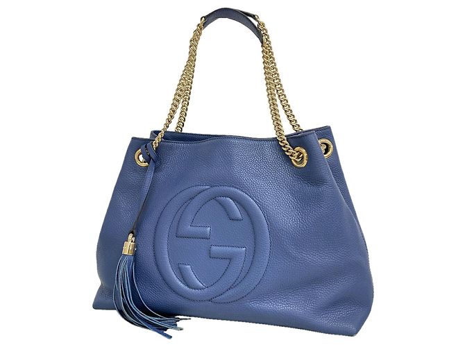 Borsa a tracolla Gucci Soho Blu