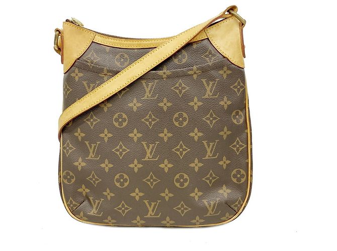 Bolso de hombro Louis Vuitton Monogram Odeon PM M56390 Castaño