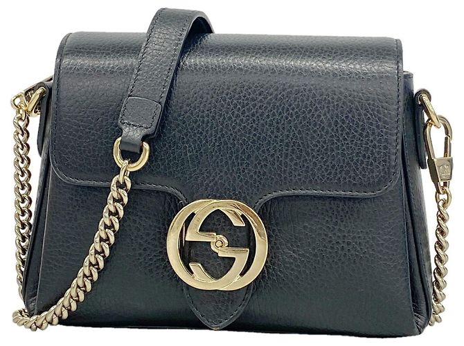 Bolsa de Ombro Gucci Interlocking G Preto