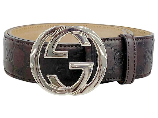 Gucci Interlocking G Ledergürtel Braun