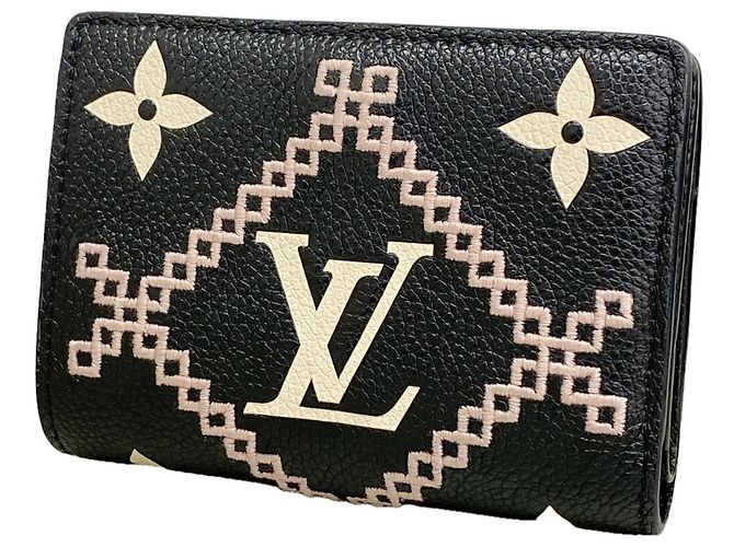 Louis Vuitton Monogram Empreinte Broderie Wallet Black