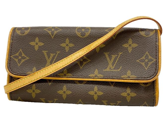 Borsa a tracolla Louis Vuitton Monogram Pochette Twin PM Marrone