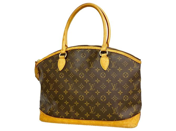 Borsa a mano Louis Vuitton Monogram Lockit Horizontal Marrone