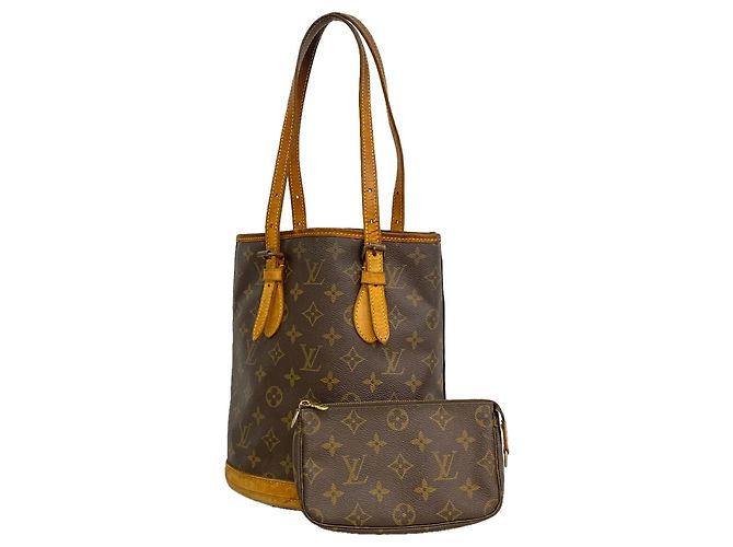 Borsa Tote Louis Vuitton Monogram Bucket PM Marrone