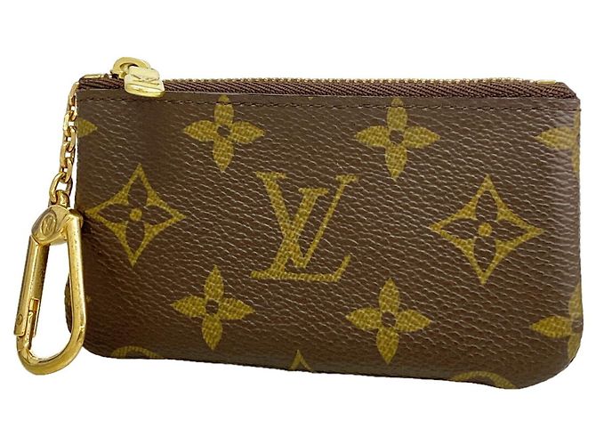 Louis Vuitton Monogram Pochette Clé Coin Case Brown