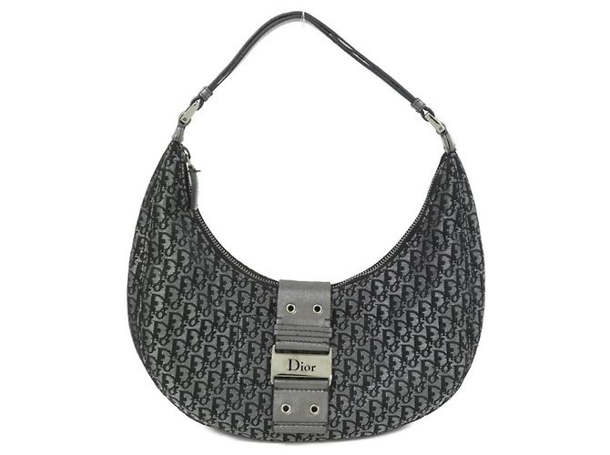 Borsa a tracolla Christian Dior in tela e pelle nera Nero