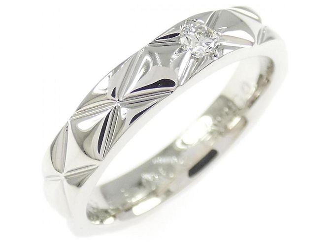 Chanel Large Matelassé Ring Silber