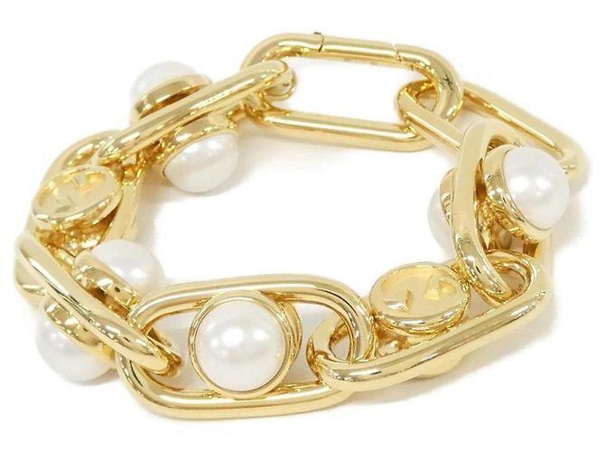 Pulseira de Berloques Gucci em Ouro Branco Dourado