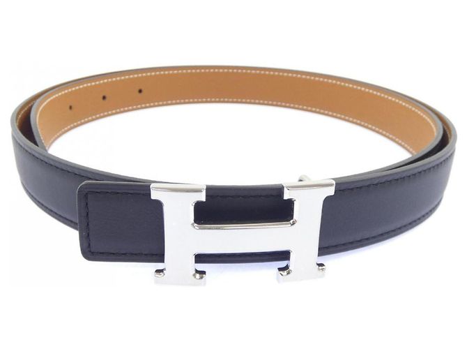 Hermès Hermes Mini H 24mm Wendelgürtel Braun Schwarz