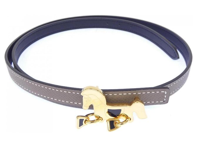 Hermès Hermes Tornade Reversible Belt Black Beige