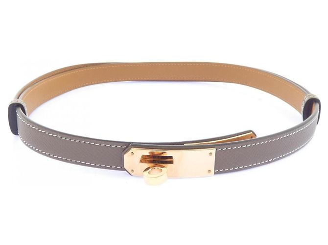 Hermès Cinturón Hermes Kelly Brown Standard Castaño