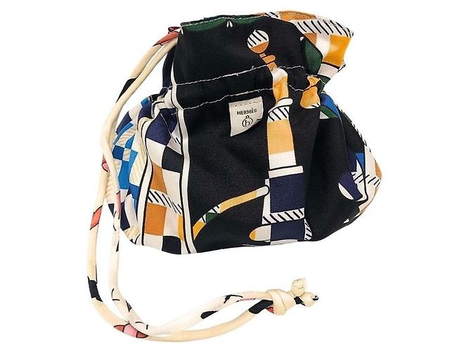 Hermès Hermes HERMES Bolso Reversible Petit H de Seda Multicolor