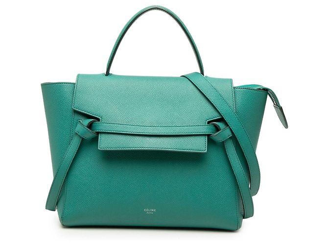 Belt Bag Céline Bolsa de cintura Celine em couro de bezerro micro grão verde