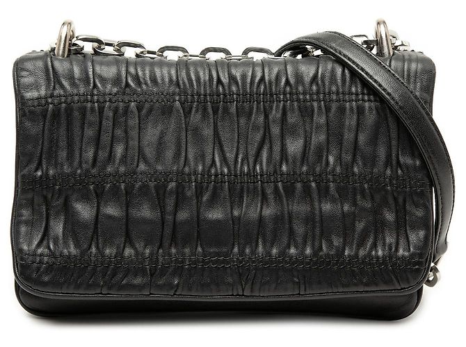 Borsa a tracolla Prada in Nappa Gaufre nera Nero