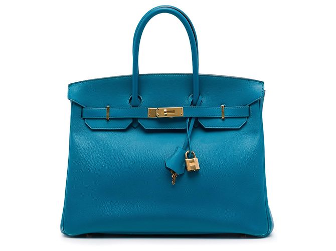 Hermès Blue Epsom Birkin Retourne 35 Bleu