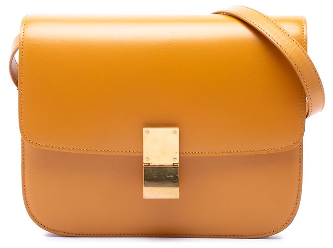 Céline Celine Brown Medium Calfskin Classic Box Marrone Caramello