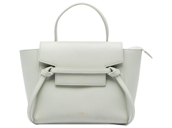 Belt Bag Céline Celine Bolsa Cinto Nano em Pele de Bezerro Grão Cinza Marrom