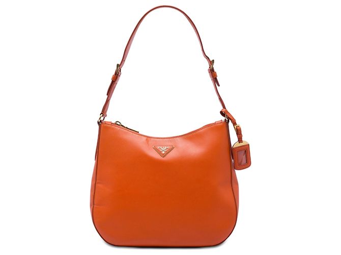 Bolso de hombro Prada Orange Saffiano Lux Naranja