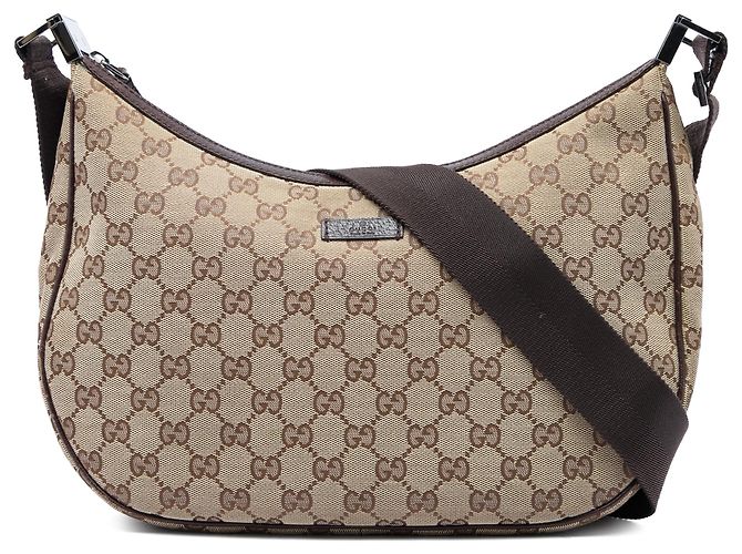 Borsa a tracolla Gucci in canvas GG beige