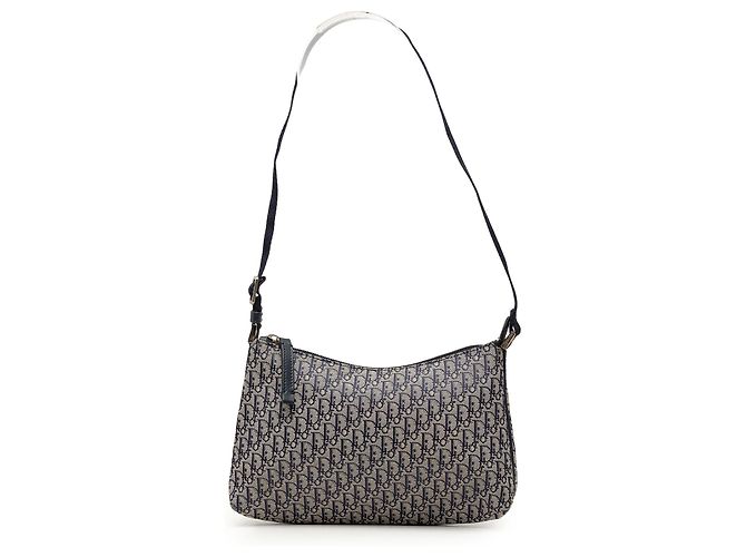 Borsa a tracolla Dior Blue Diorissimo Trotter Canvas Blu navy