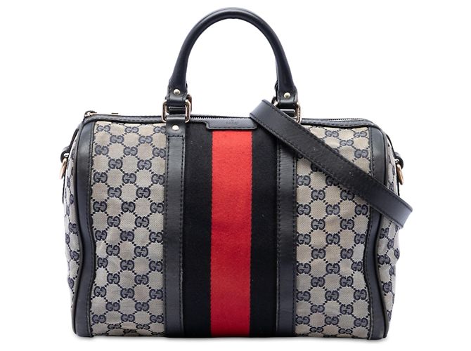 Bolsa Boston Gucci Beige Medium GG Canvas Web Joy Bege