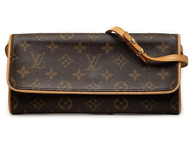Louis Vuitton Brown Monogram Pochette Twin GM Marrone