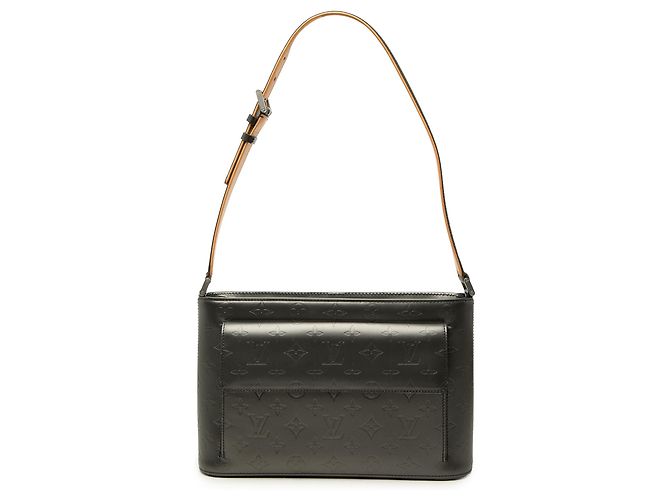 Louis Vuitton Gray Monogram Mat Alston Marron Gris anthracite