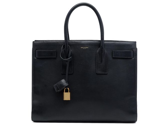 Borsa Saint Laurent Sac De Jour in pelle nera, dimensione Medium Nero